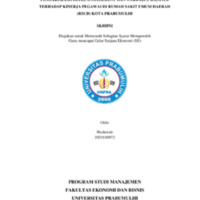 PENGARUH EMPLOYEE ENGAGEMENT DAN WORK-LIFE BALANCE<br /><br />
TERHADAP KINERJA PEGAWAI DI RUMAH SAKIT UMUM DAERAH<br /><br />
(RSUD) KOTA PRABUMULIH